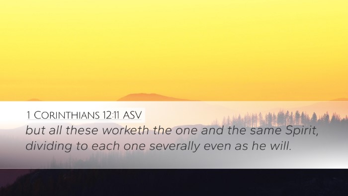 1 Corinthians 12:11 ASV Bible Verse Image