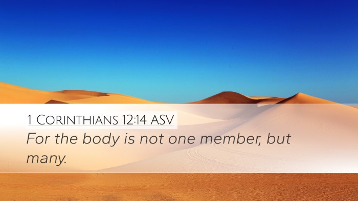 1 Corinthians 12:14 ASV Bible Verse Image