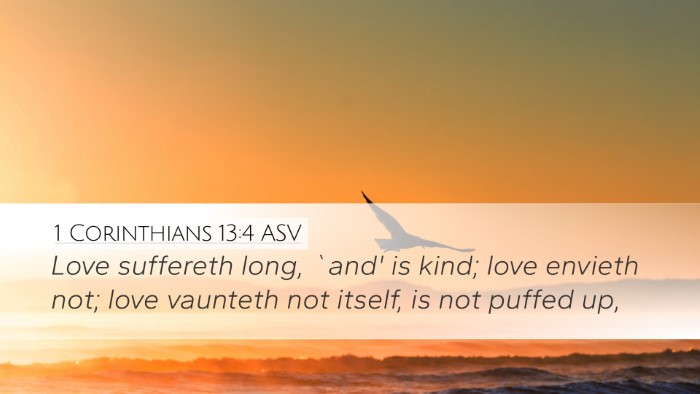 1 Corinthians 13:4 ASV Bible Verse Image