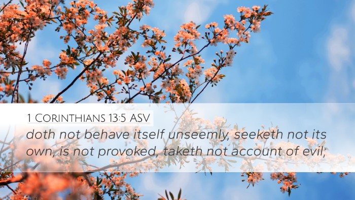 1 Corinthians 13:5 ASV Bible Verse Image