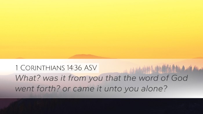1 Corinthians 14:36 ASV Bible Verse Image