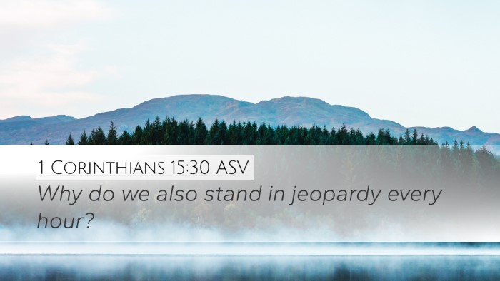 1 Corinthians 15:30 ASV Bible Verse Image