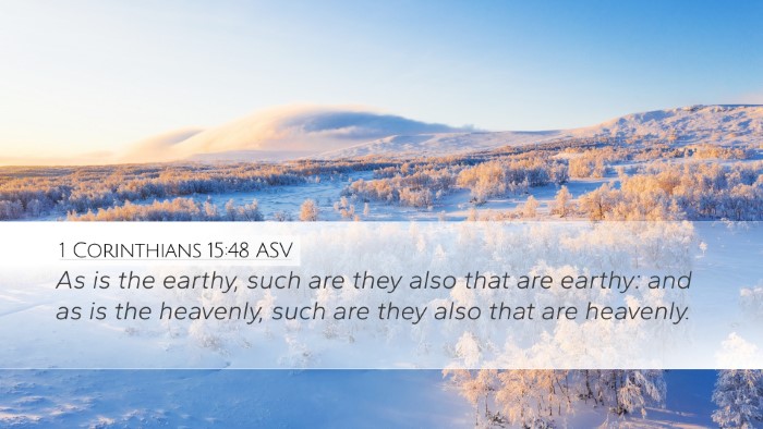 1 Corinthians 15:48 ASV Desktop Wallpaper - As is the earthy, such are they also that are - Desktop Bible Verse Wallpaper