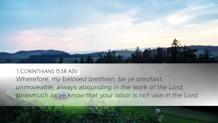 1 Corinthians 15:58 ASV Bible Verse Image