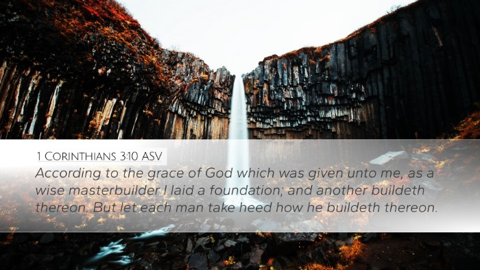 1 Corinthians 3:10 ASV Bible Verse Image