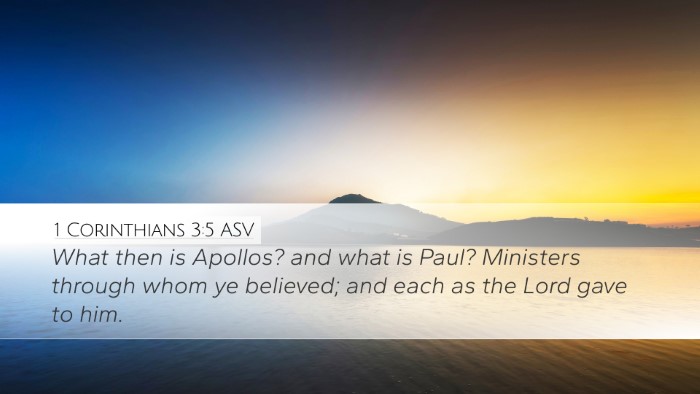 1 Corinthians 3:5 ASV Bible Verse Image