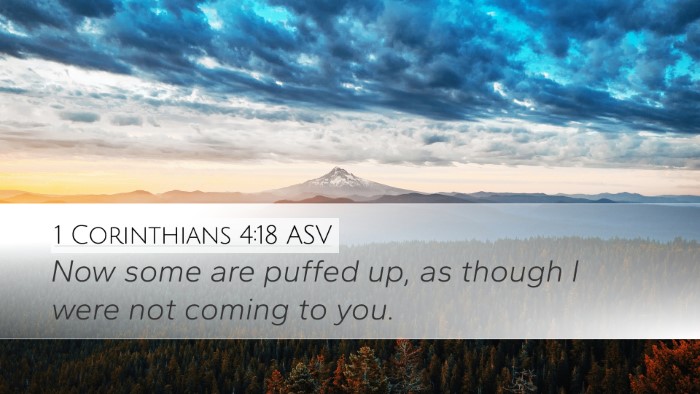 1 Corinthians 4:18 ASV Bible Verse Image