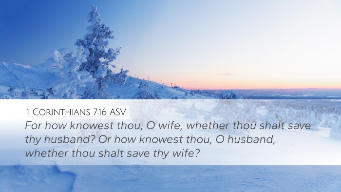 1 Corinthians 7:16 ASV Bible Verse Image