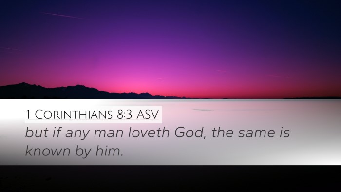 1 Corinthians 8:3 ASV Bible Verse Image