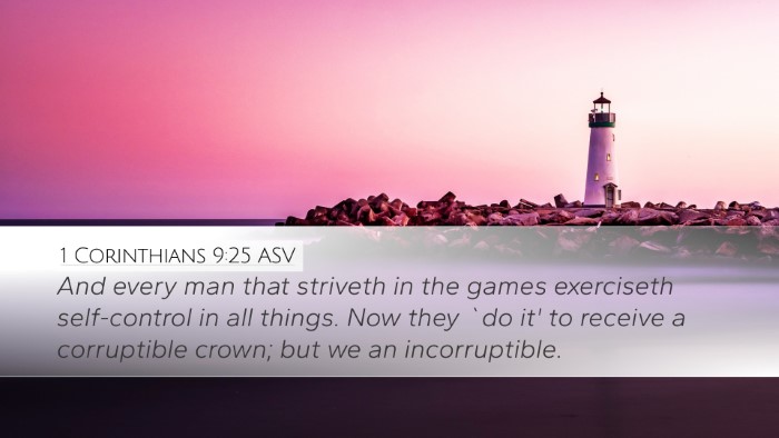 1 Corinthians 9:25 ASV Bible Verse Image