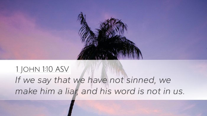 1 John 1:10 ASV Bible Verse Image