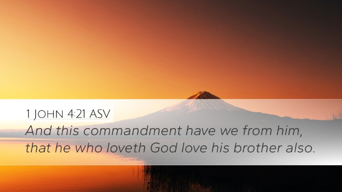 1 John 4:21 ASV Bible Verse Image