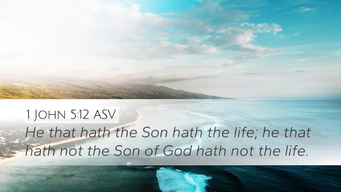 1 John 5:12 ASV Bible Verse Image