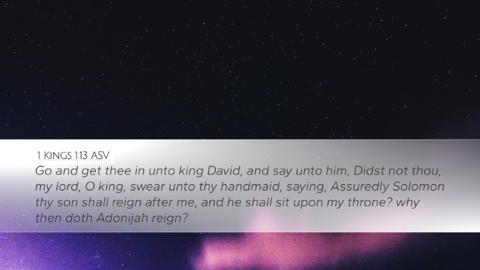 1 Kings 1:13 ASV Bible Verse Image