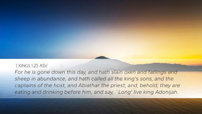 1 Kings 1:25 ASV Bible Verse Image