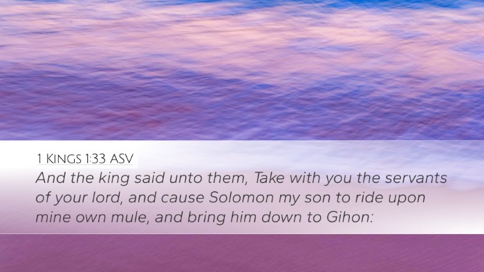 1 Kings 1:33 ASV Bible Verse Image