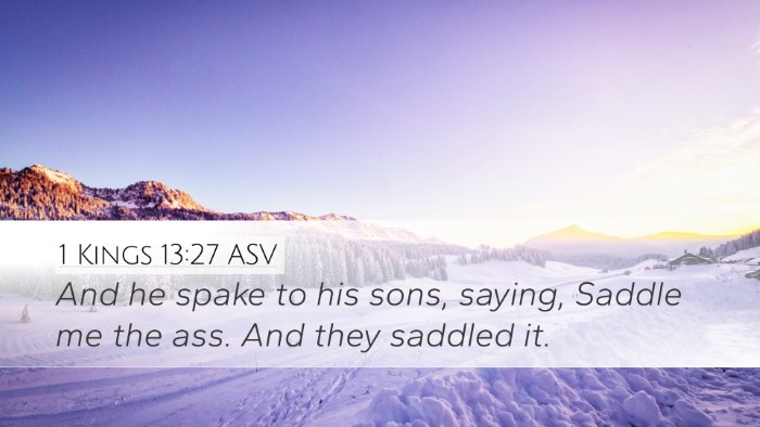 1 Kings 13:27 ASV Bible Verse Image