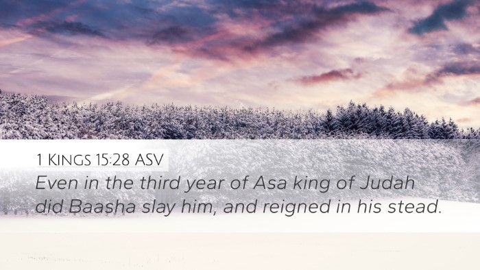1 Kings 15:28 ASV Bible Verse Image