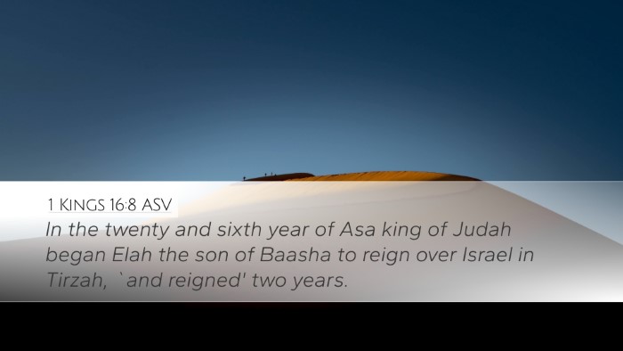 1 Kings 16:8 ASV Bible Verse Image