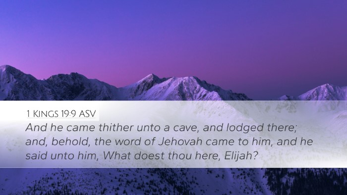 1 Kings 19:9 ASV Bible Verse Image