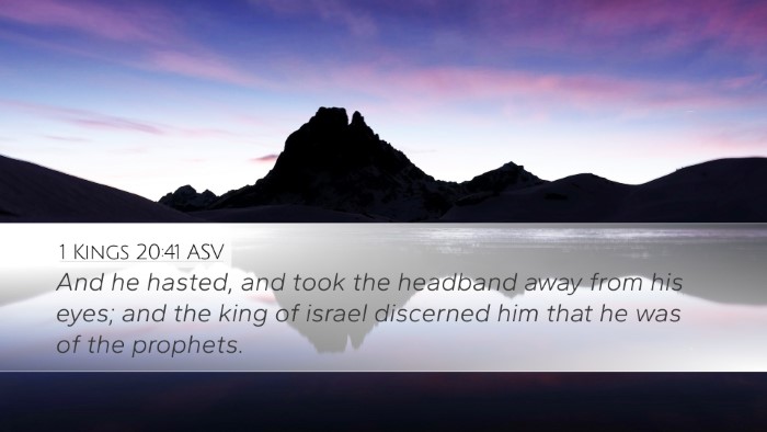 1 Kings 20:41 ASV Desktop Wallpaper - And he hasted, and took the headband away from - Desktop Bible Verse Wallpaper
