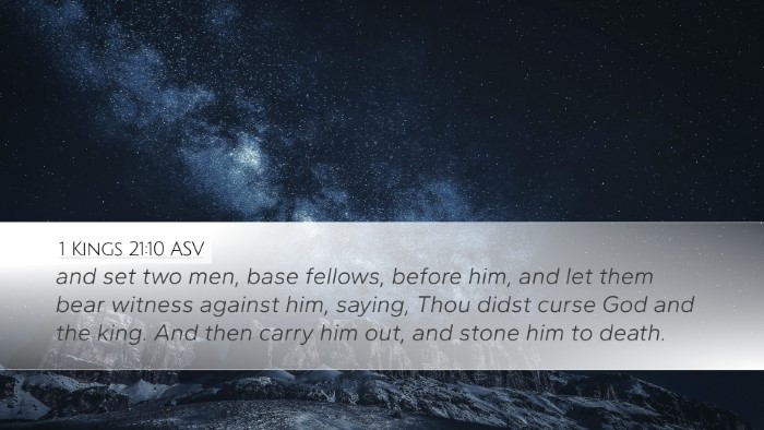 1 Kings 21:10 ASV Bible Verse Image