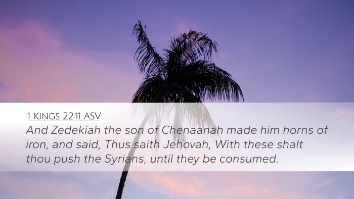 1 Kings 22:11 ASV Bible Verse Image