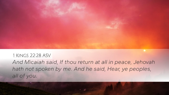 1 Kings 22:28 ASV Bible Verse Image