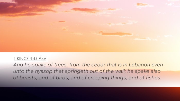 1 Kings 4:33 ASV Bible Verse Image