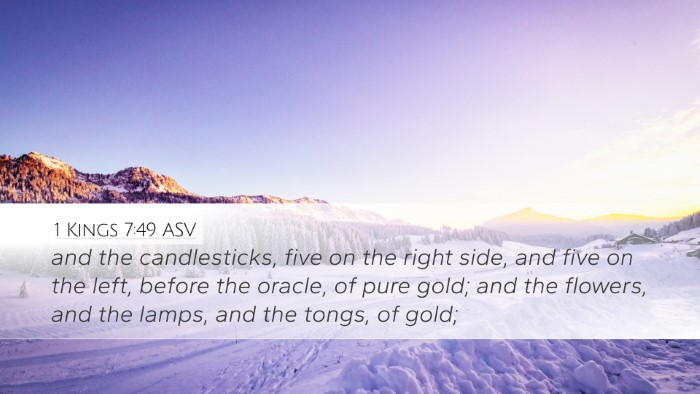 1 Kings 7:49 ASV Bible Verse Image