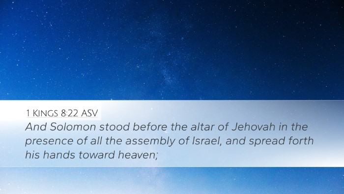 1 Kings 8:22 ASV Bible Verse Image