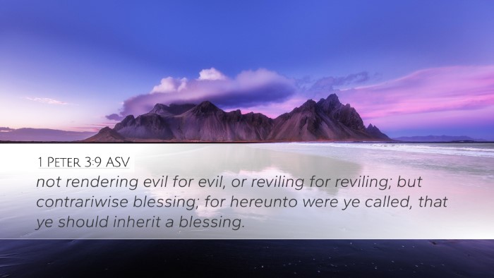 1 Peter 3:9 ASV Bible Verse Image