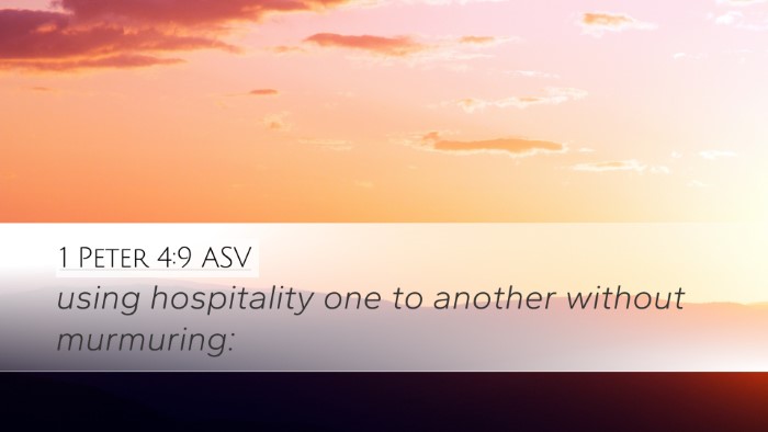 1 Peter 4:9 ASV Bible Verse Image