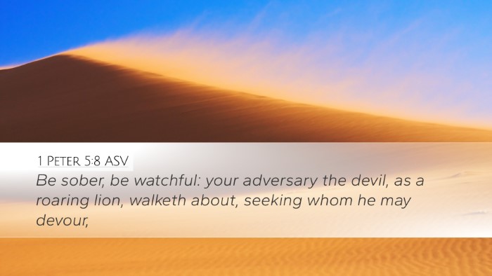 1 Peter 5:8 ASV Bible Verse Image