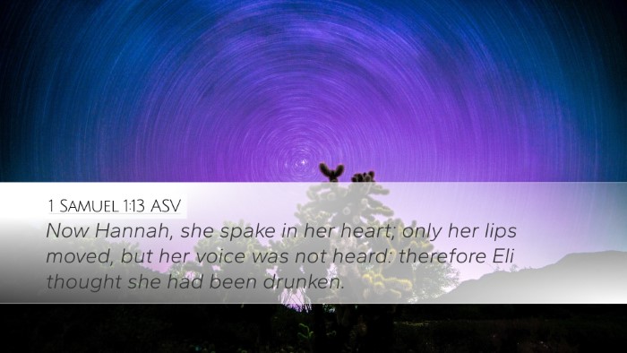 1 Samuel 1:13 ASV Bible Verse Image