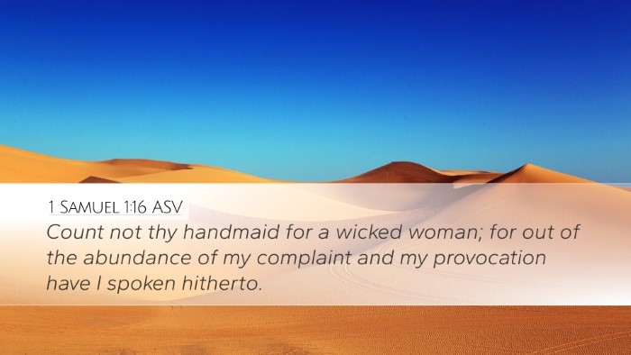 1 Samuel 1:16 ASV Bible Verse Image