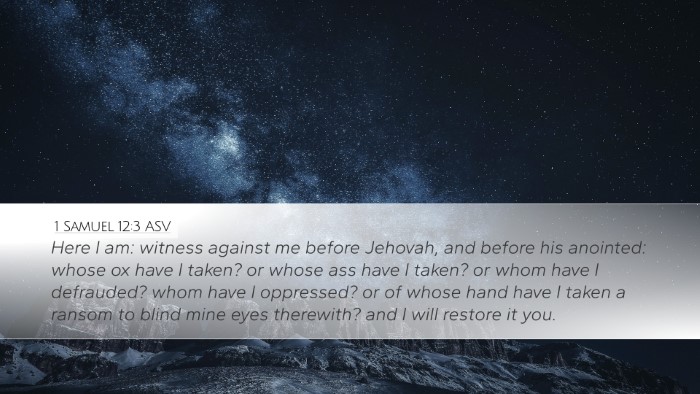 1 Samuel 12:3 ASV Bible Verse Image