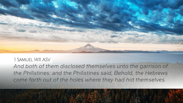 1 Samuel 14:11 ASV Bible Verse Image