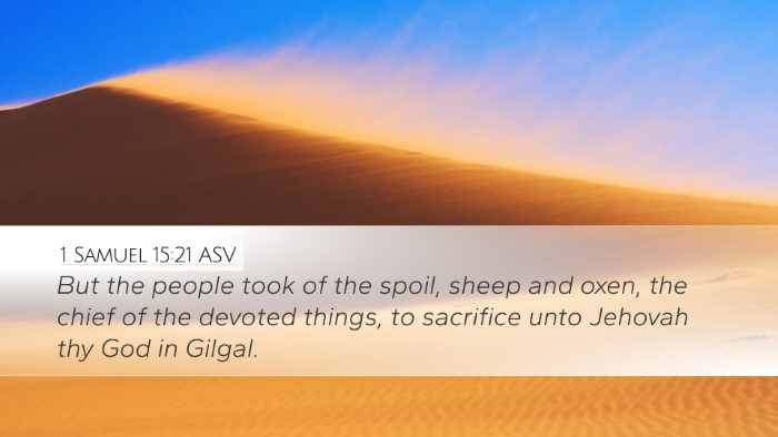 1 Samuel 15:21 ASV Bible Verse Image