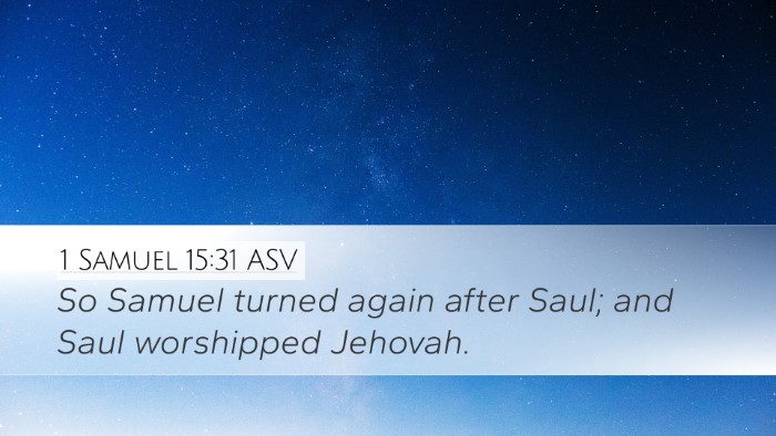 1 Samuel 15:31 ASV Bible Verse Image