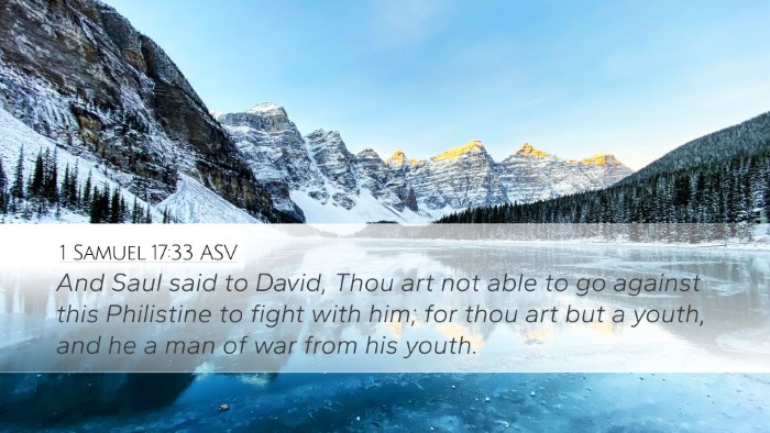 1 Samuel 17:33 ASV Bible Verse Image