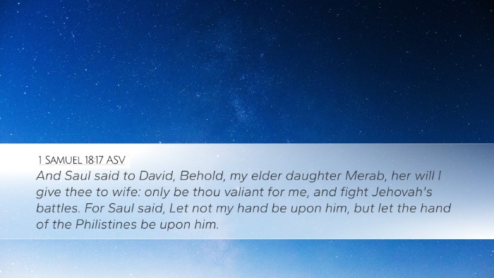 1 Samuel 18:17 ASV Bible Verse Image