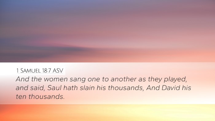 1 Samuel 18:7 ASV Bible Verse Image