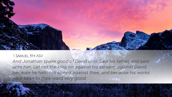 1 Samuel 19:4 ASV Bible Verse Image