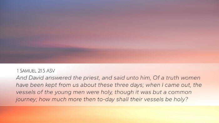 1 Samuel 21:5 ASV Bible Verse Image