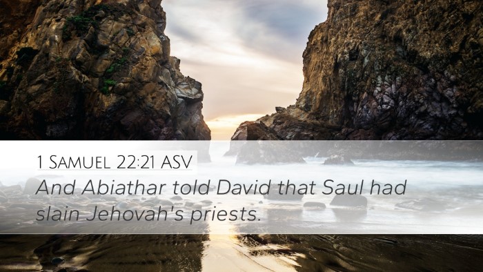 1 Samuel 22:21 ASV Desktop Wallpaper - And Abiathar told David that Saul had slain - Desktop Bible Verse Wallpaper