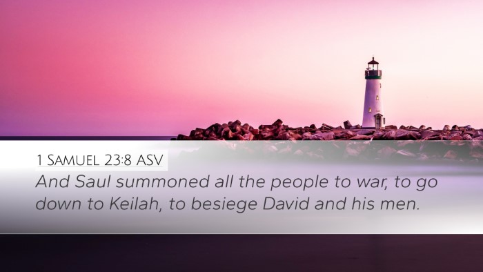 1 Samuel 23:8 ASV Bible Verse Image
