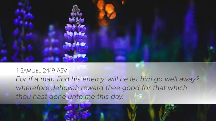 1 Samuel 24:19 ASV Bible Verse Image