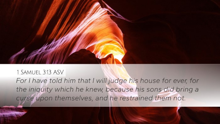 1 Samuel 3:13 ASV Bible Verse Image