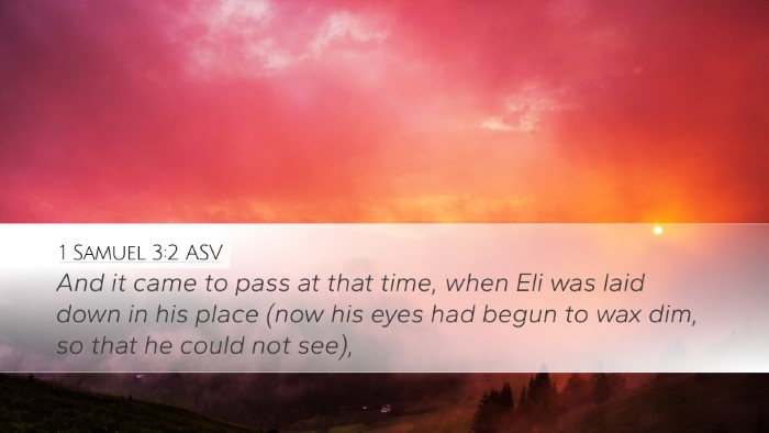 1 Samuel 3:2 ASV Bible Verse Image